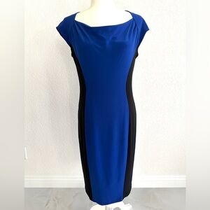 Jones New York Blue and Black Women's Sheath Dress